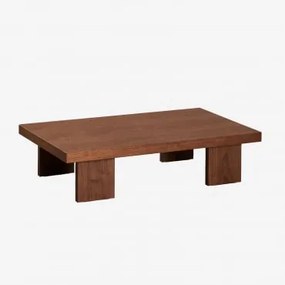 Stolik Kawowy Prostokątny 100x60 Cm Z Płyty Mdf I Wylewki Bernay Ciemne Drewno - Sklum