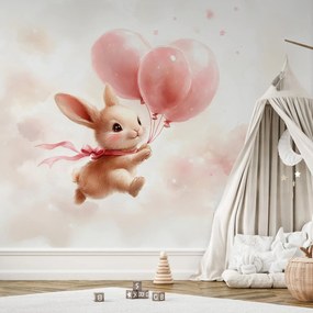 Fototapeta - Królik z balonami (196x136 cm)