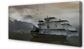 Zdjęcie na płótnie Statek u Wybrzeży Gór