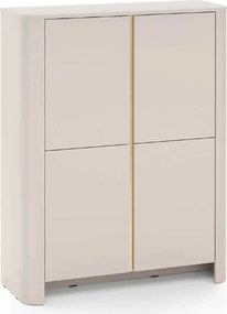 Komoda wysoka Sorrenti 103 cm - kaszmir / złoty