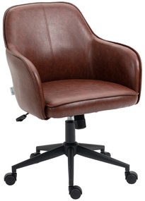 Vinsetto Krzesło biurowe ergonomiczne obrotowe z regulacją wysokości brązowe 58,5x62x91cm | Aosom PL