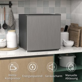 HOMCOM Mini-Zamrażarka 35 L Elektryczna, 161W, Wolnostojąca, Mini Zamrażalnik 47 x 44,2 x 48,8 cm, Szara