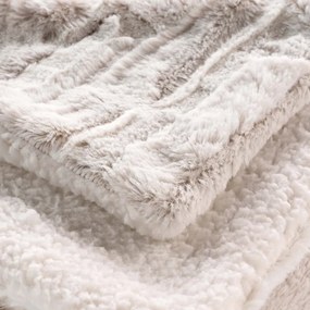 Beżowy koc z mikropluszu 180x220 cm Lynx – douceur d'intérieur