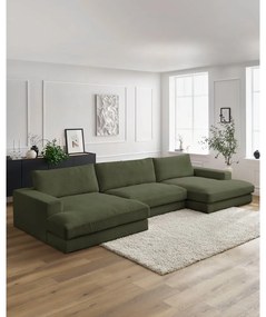 Zielony sztruksowy narożnik (w kształcie litery U) Leonard – Bobochic Paris
