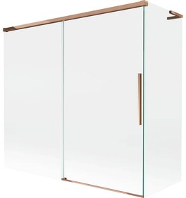 Mexen Rox L parawan nawannowy 2-skrzydłowy rozsuwany 170 + 70 x 150 cm, transparent, różowe złoto - 8C9L-170-070-60-00