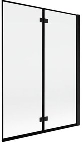 Mexen Mist parawan nawannowy 2-skrzydłowy prawy 130 x 150 cm, czarna ramka, czarny - 8A9-130-002-70-70-P