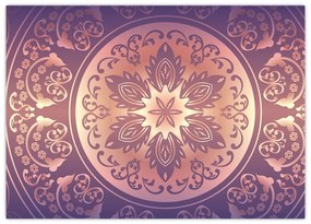 Obraz - Mandala na fioletowym gradiencie (70x50 cm)
