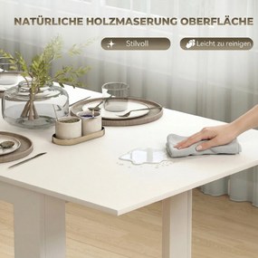 HOMCOM Stół rozkładany, 140/180 x 80 cm stół kuchenny dla 6-8 osób, do kuchni, jadalni, biały | Aosom PL