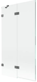 Mexen Lunar parawan nawannowy 2-skrzydłowy lewy 100 x 150 cm, transparent, gun metal - 897-100-100-95-00-L