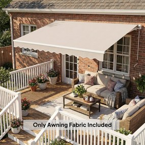 Outsunny Zamienny materiał markizy – osłona przeciwsłoneczna UPF 50+ do ramy 3,5 x 2,5 m, kremowobiała | Aosom PL