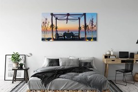 Obraz na płótnie Kolacja nad Morzem o Zachodzie