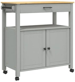 Szary wózek kuchenny z szufladą i drzwiczkami T7-A41