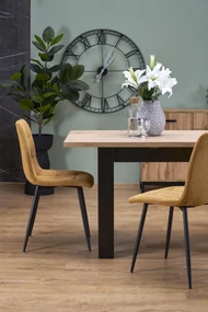 BAGIO stół rozkładany 120-160/80 cm dąb artisan/czarny prostokątny loft