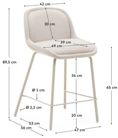 Beżowy hoker (wysokość siedziska 65 cm) Aimin – Kave Home