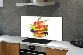 Szkło do Kuchni na Ścianę Duet Papryki i Sałaty