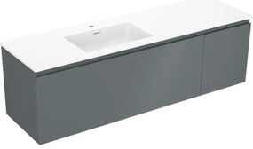 Mexen Orio szafka łazienkowa 160 cm z umywalką Otis lewą, 1S, 1D, grafit mat/biała mat - 91A13-16047-3-BBFF66-W18L01