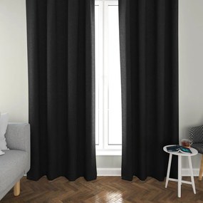 Czarna zasłona OXFORD 140x250 cm Zawieszanie: Taśma z wiązaniami