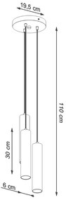 Czarna lampa wisząca ø 6 cm Castro – Nice Lamps