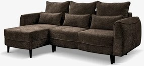Narożnik z Funkcją Spania VELIO Rozkładany Mocca Boucle