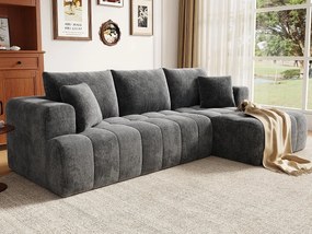 Kanapa narożna w kształcie litery L - 3 osoby - Kanapa Cloud - Elastyczna kombinacja - Montaż nie jest wymagany - Szary