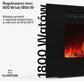 Klarstein Galeras Smart 1800W 127cm Kominek Elektryczny Naścienny Czarny