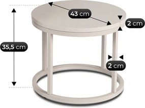 Zestaw Stolików Kawowych NELLY 43 cm/53 cm Kaszmir Nowoczesny