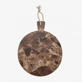 Okrągła Taca Do Serwowania Ø20 Cm Z Marmuru Calven Brązowy Marmur - Sklum