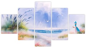 Obraz - Romantyczna plaża, obraz olejny (125x70 cm)