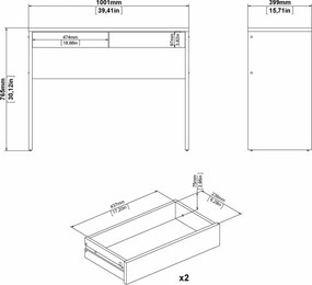 Biurko z 2 szufladami Function Plus 100 cm jackson hickory