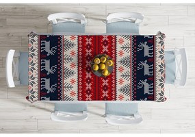 Świąteczny obrus z domieszką bawełny Minimalist Cushion Covers Blue Nordic, 140x180 cm