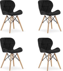 Krzesło Valora WAKO Velvet w kolorze czarnym, nowoczesny design do salonu x4