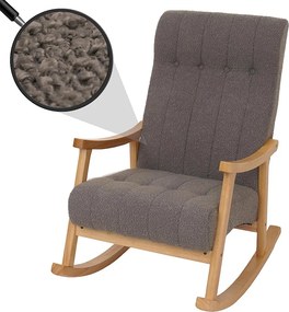 Fotel bujany MCW-K10,  ciemnoszary, stelaż naturalny