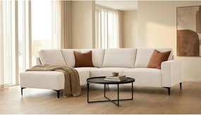 Beżowy narożnik z tkaniny szenilowej (lewostronny/w kształcie litery L) Fabian – Scandic