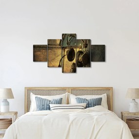 Obraz - Słuchawki lotnicze w stylu vintage (125x70 cm)