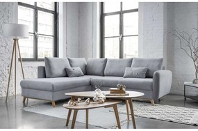 Jasnoszary rozkładany narożnik Miuform Scandic Lagom L, lewostronny