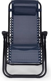 Składany leżak ogrodowy, tarasowy Rimini 009, niebieski