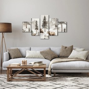 Obraz - Las z niedźwiedziami (125x70 cm)