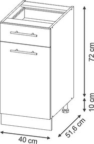 Szafka dolna do kuchni jasnoniebiesko-szary 40x51.6x82 fame-line