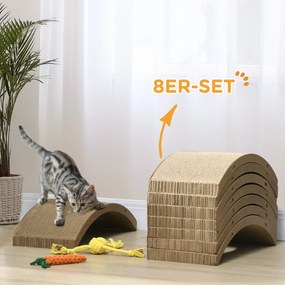 PawHut Zestaw drapaków do kołowrotka dla kotów, obsługa do 5kg, 55x25,5x3cm, Brąz