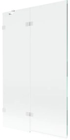 Mexen Lunar parawan nawannowy 2-skrzydłowy lewy 110 x 150 cm, transparent, biały - 897-110-100-20-00-L