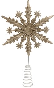 Czubek na choinkę, brokatowy płatek śniegu, 22 cm