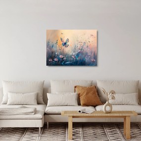 Obraz na szkle - Łąka z motylem II (70x50 cm)