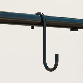 Outsunny Regał na Kwiaty, 3-Poziomowy Stojak na Rośliny z Haczykami, Metalowy, Do Wewnątrz i Na Zewnątrz, Czarny