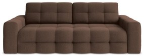 Brązowa rozkładana sofa z materiału bouclé 255 cm Milu – Makamii