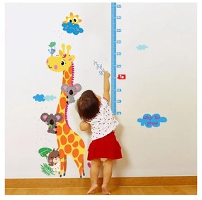 Naklejka dziecięca do mierzenia wzrostu na drzwi/na ścianę 60x120 cm Giraffe &amp; Koalas – Ambiance