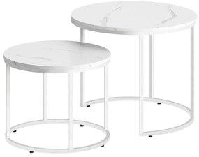 Zestaw stolików konferencyjnych MARLON 2 szt., dekor biały marmur