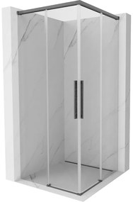 Mexen Rox Duo kabina prysznicowa rozsuwana 80 x 80 cm, transparent, gun gray szczotkowany - 8C2D-080-080-66-00