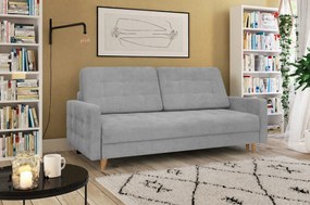 Kanapa tapicerowana ALTA 223x93 cm szara z funkcją spania z pojemnikiem nowoczesna