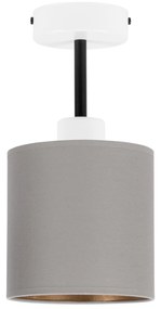 Lampa sufitowa biała jednopunktowy spot z szarym abażurem C-1010WE-GR