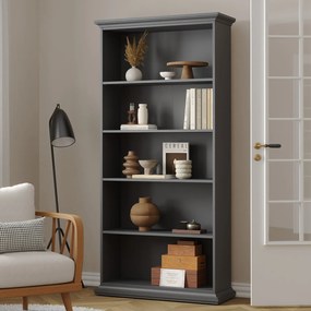 Regał na książki Paris z otwartymi półkami, kolor szary